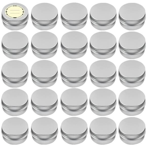 24Pack 2 Oz Aluminum Tin Cans with Screw Lid and Labels, Refillable - Picture 1 of 8